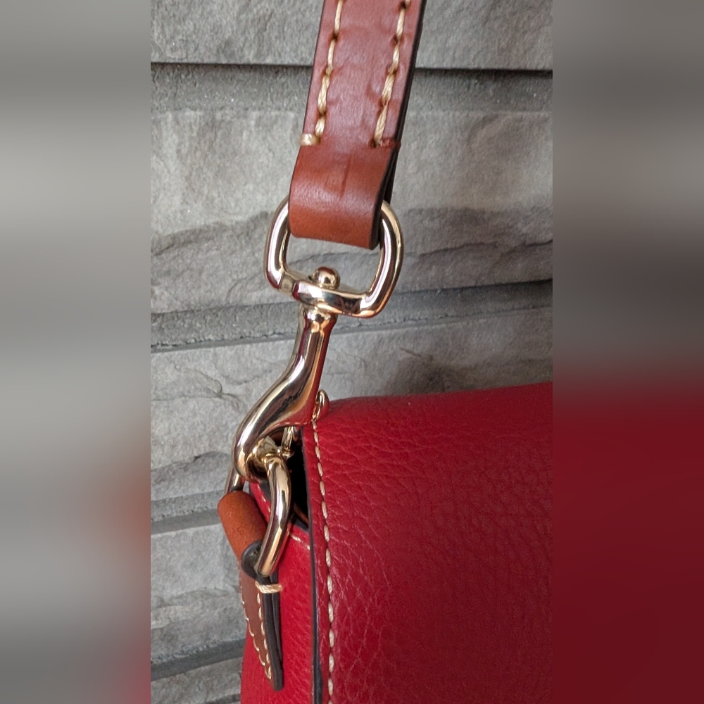 Dooney & Bourke Red Pebbled Leather Kyra Shoulder Bag - Picture 7 of 13